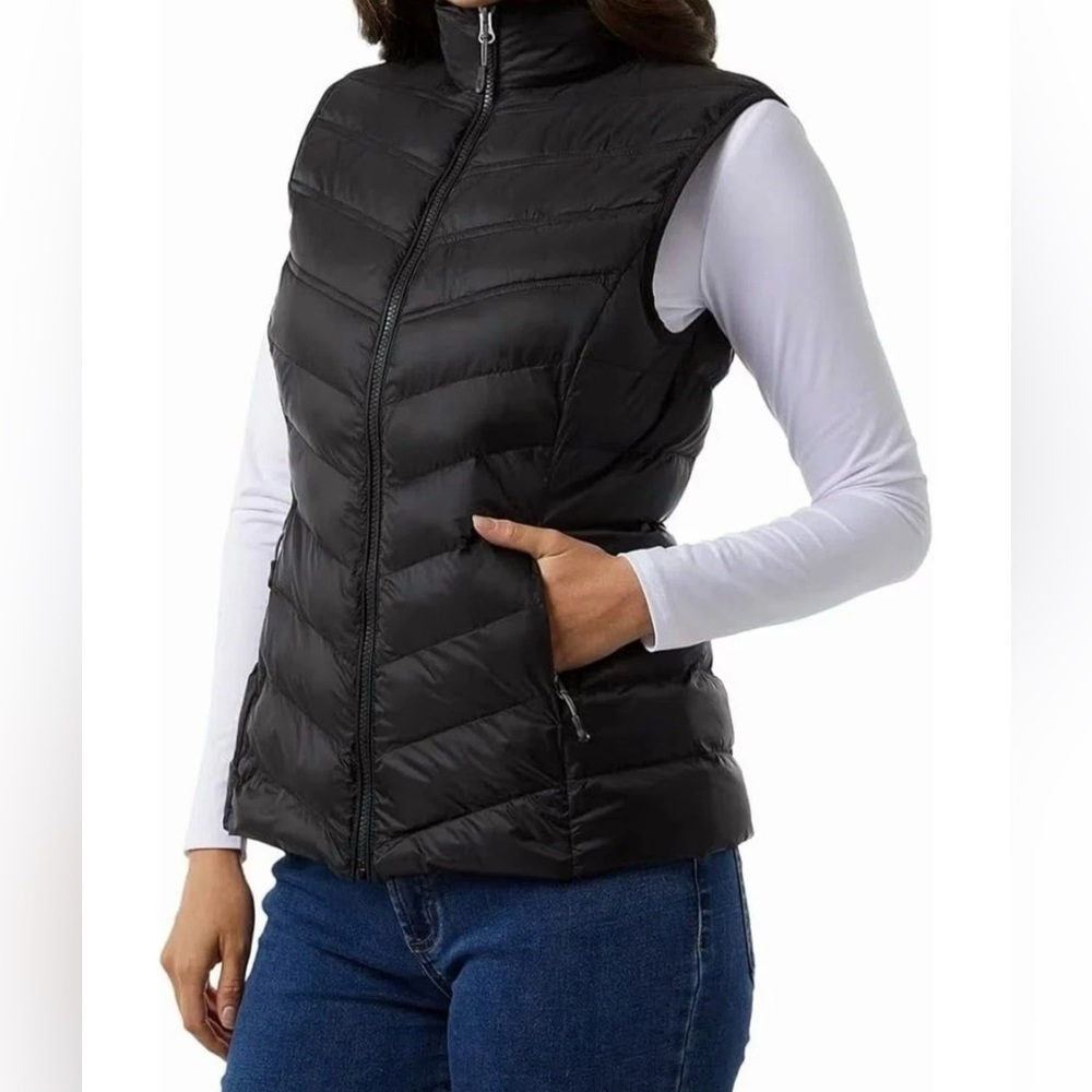 NEW 32 Degrees Heat Women's XS Black Puffer Vest Lightweight Insulated  NWT